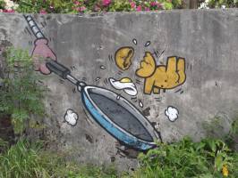 Œuf sur le plat : L’Ile de la Réunion, Graffiti, Œuf sur le plat, Gouzou, Jace, Street Art