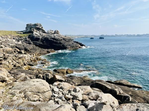 Photo Landunvez : Quelle belle côte rocheuse, que cette côte de Landunvez 😍 Il y a d’énormes masses de granit de toutes formes. J’adore 😍🥰c, Tita’s Pictures, Landunvez, Mer, Granit