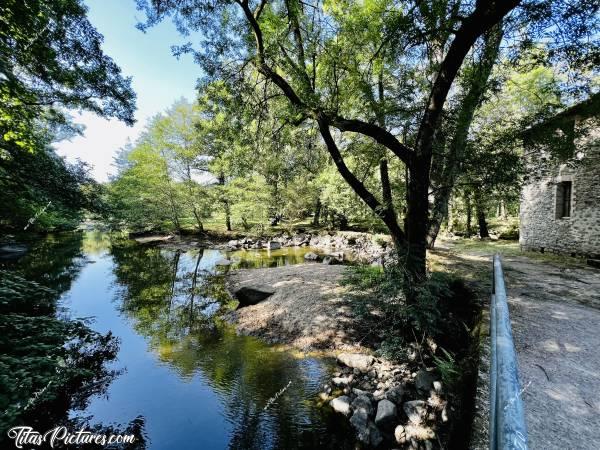 Photo Le Moulin de l’Etourneau : La Sèvre Nantaise en été, au Moulin de l’Etourneau dans le Parc de la Barbinière. Le niveau de l’eau était tellement bas, qu’il y avait une petite plage de sable 👍🏻😍c, Tita’s Pictures, Le Moulin de l’Etourneau, Le Parc de la Barbinière, Saint-Laurent-sur-Sèvre