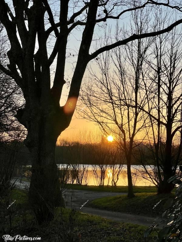 Photo Pescalis  : Derniers rayons du soleil, sur un des nombreux plans d’eau de Pescalis. J’aime beaucoup la forme de cet arbre au 1er plan 😍🥰c, Tita’s Pictures, Pescalis, Coucher de soleil 